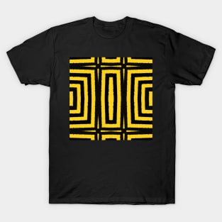 HIGHLY Visible Yellow and Black Line Kaleidoscope pattern (Seamless) 19 T-Shirt